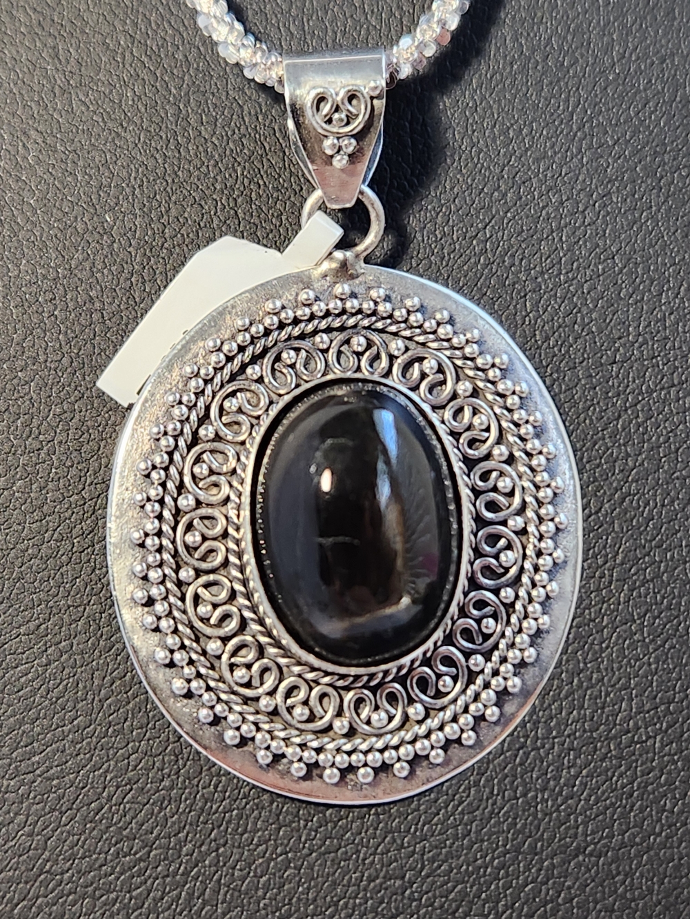 Devious! VID! Natural Black Star Diopside Bali Pendant W/ D Cut 925 Italy 20" - Picture 13 of 14
